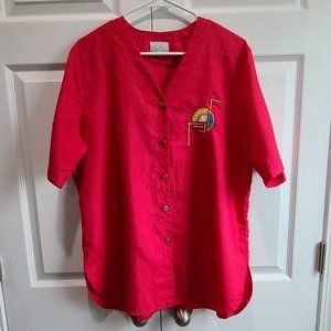 Hot Pink Short Sleeve Top, by Park Place Fashions